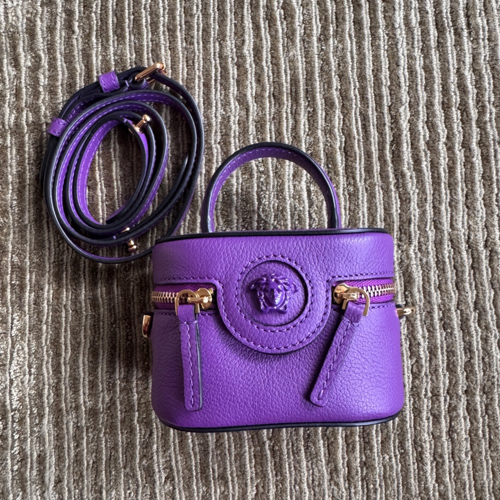 Versace Purple Mini Bag with Gold Accents